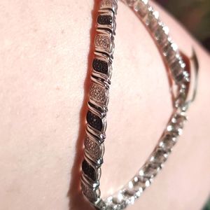 Silver plated genuine diamond bracelet